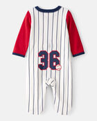 Baby Baseball Snap-Up Cotton Sleep & Play Pajamas, image 2 of 7 slides
