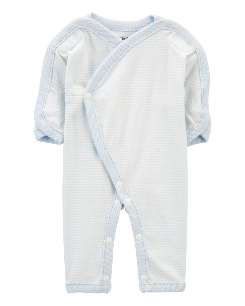 Baby Preemie Striped Cotton Sleep & Play Pajamas, image 1 of 7 slides