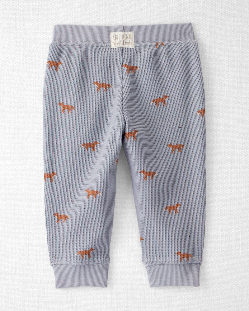 Baby 2-Piece Organic Cotton Waffle Knit Set in Shadow Fox Print, image 2 of 6 slides