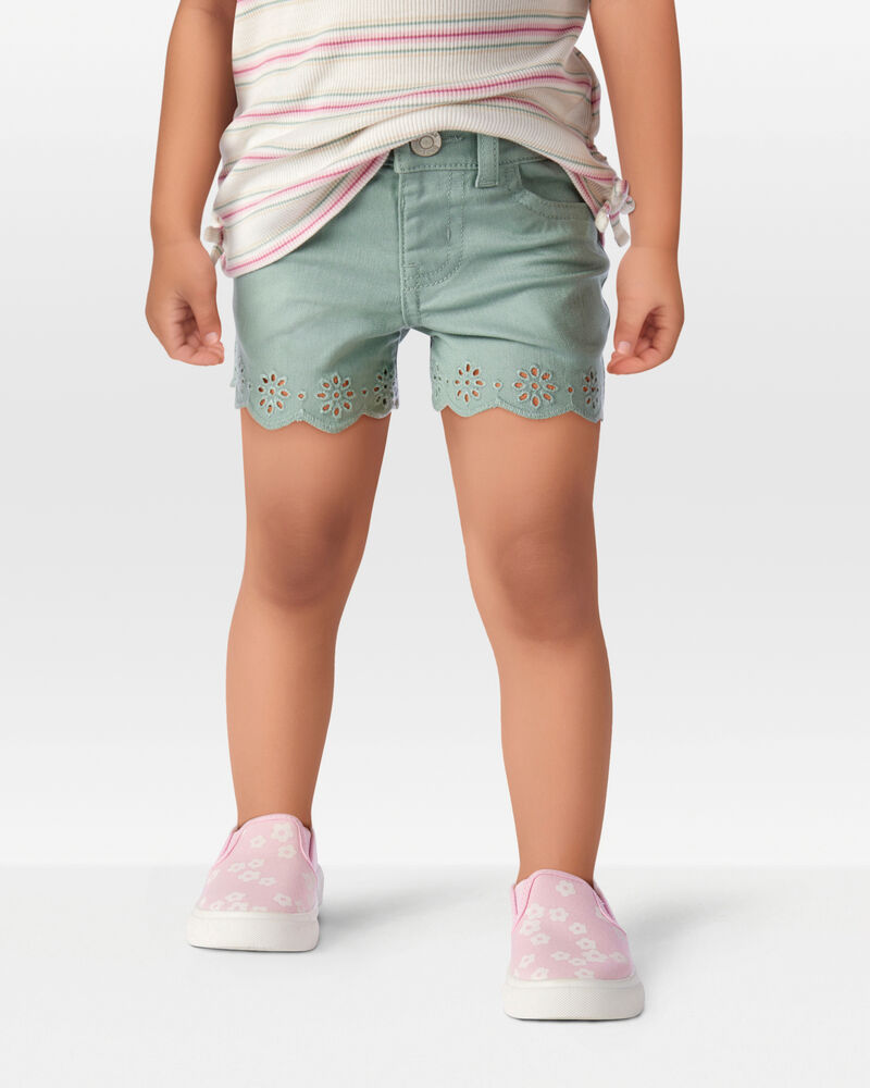 Toddler Iconic Eyelet Short - Green, image 2 of 7 slides