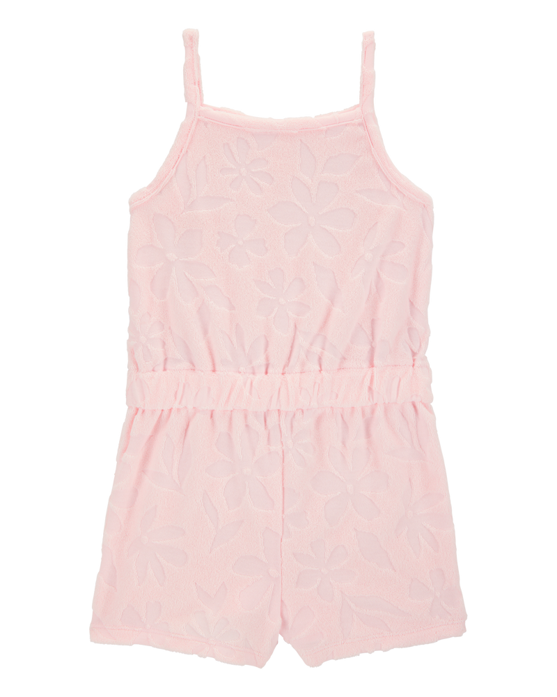 Toddler Floral Terry Cloth Swimsuit Cover-up Romper - Pink, image 1 of 3 slides