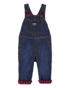 Baby Boy Buffalo Plaid-Lined Overalls, image 1 of 5 slides