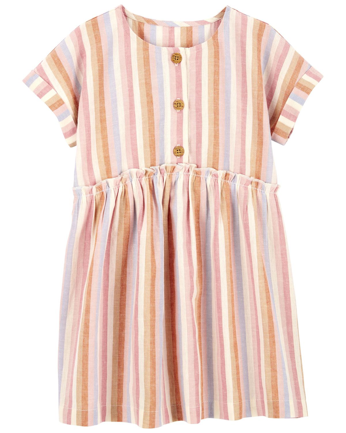 Multi Toddler Striped Linen Dress | carters.com