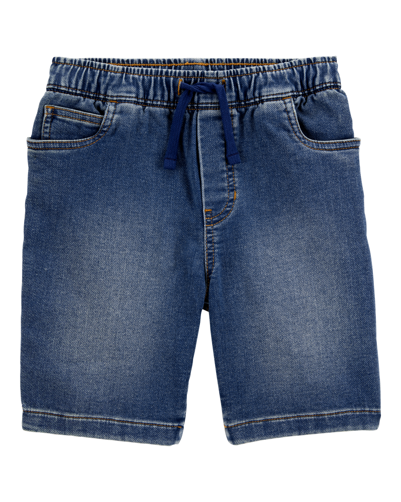 Kid Pull-On Denim Shorts - Navy, image 1 of 5 slides