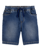 Kid Pull-On Denim Shorts - Navy, image 1 of 5 slides