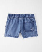 Baby Organic Cotton Chambray Drawstring Shorts, image 2 of 4 slides