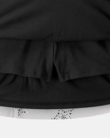 Kid Halloween Metallic Star Tulle Tutu Skort - Black, 