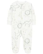 Baby Animal Print Zip-Up Cotton Sleep & Play Pajamas, image 1 of 6 slides