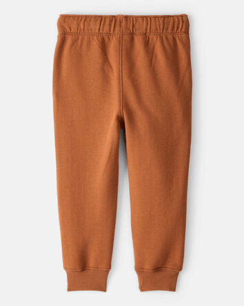 Toddler Boy Solid Fleece Cotton Jogger - Brown, 
