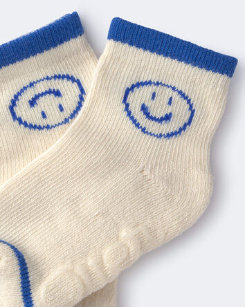 Toddler Emotions Crew Socks - Cream, 