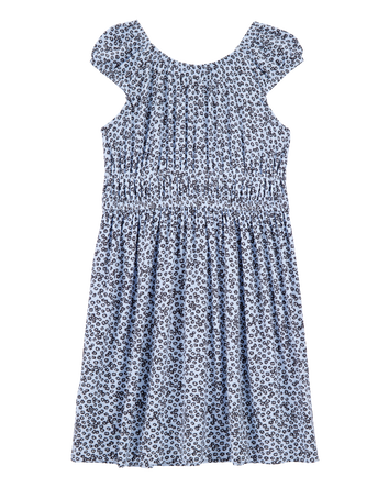 Kid Floral Short-Sleeve Dress - Blue, 