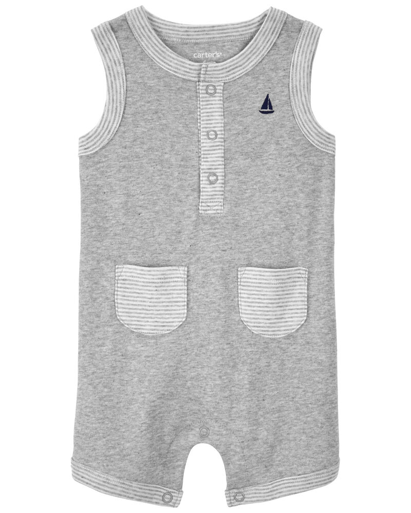 Baby Sailboat Pocket Snap-Up Romper, image 1 of 3 slides