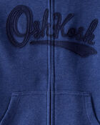 Boys OshKosh Fleece Logo Zip Jacket - Blue, image 3 of 4 slides