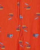 Baby Construction 2-Way Zip Cotton Blend Sleep & Play Pajamas, image 2 of 4 slides