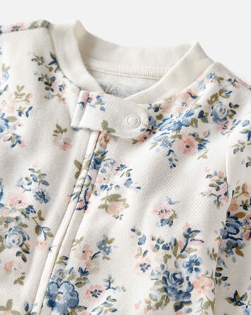 Baby Organic Cotton Floral-Print Sleep & Play Pajamas, 