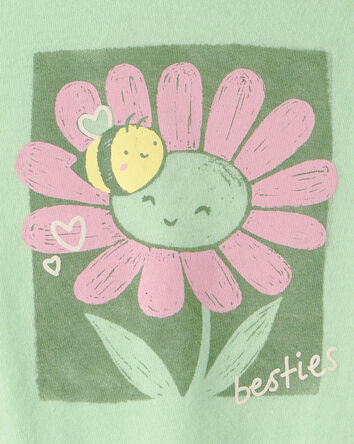 Toddler Girl Flower Graphic Tee - Green, 