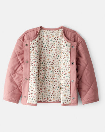 Toddler Girl Quilted Long-Sleeve Fashion Jacket - Pink, 