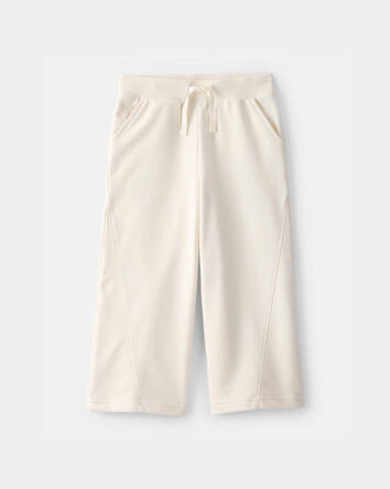 Toddler Girl French Terry Wide-Leg Active Pants - Ivory, 