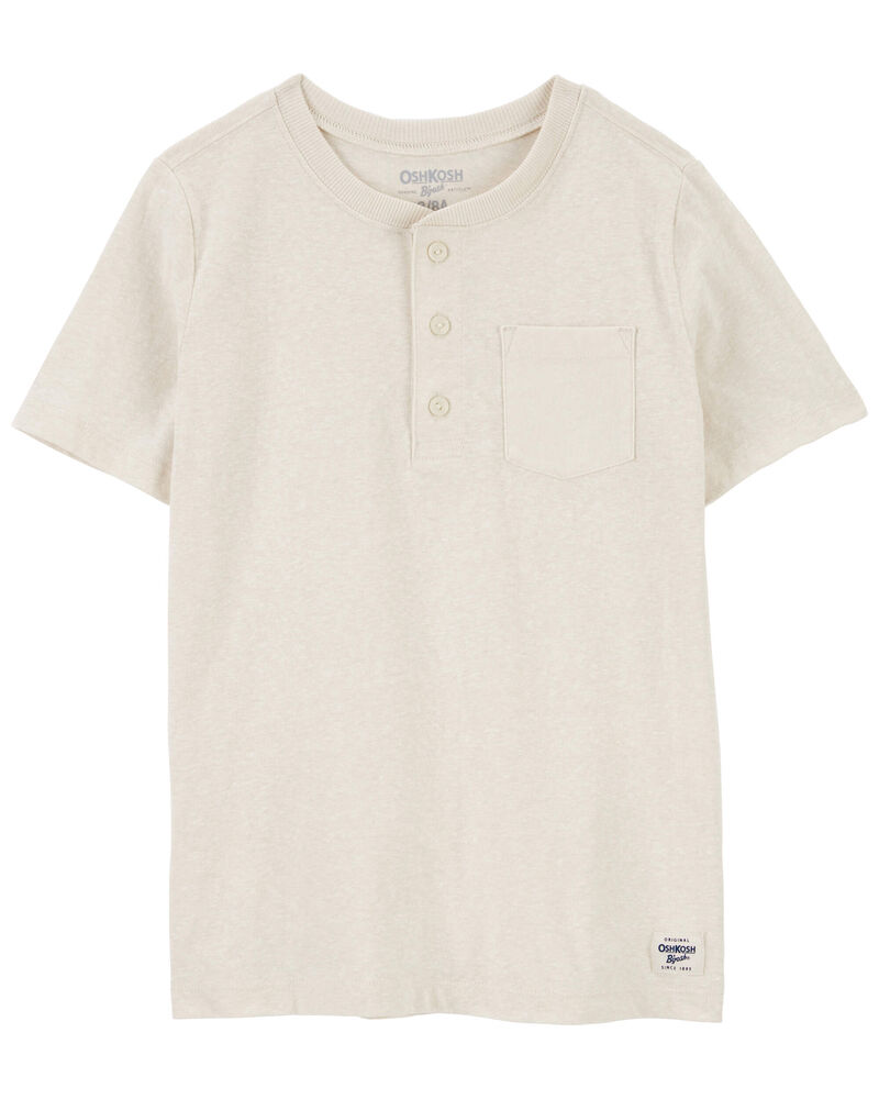 Kid Heathered Pocket Henley, image 1 of 3 slides