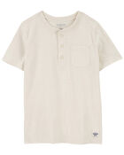 Kid Heathered Pocket Henley, image 1 of 3 slides