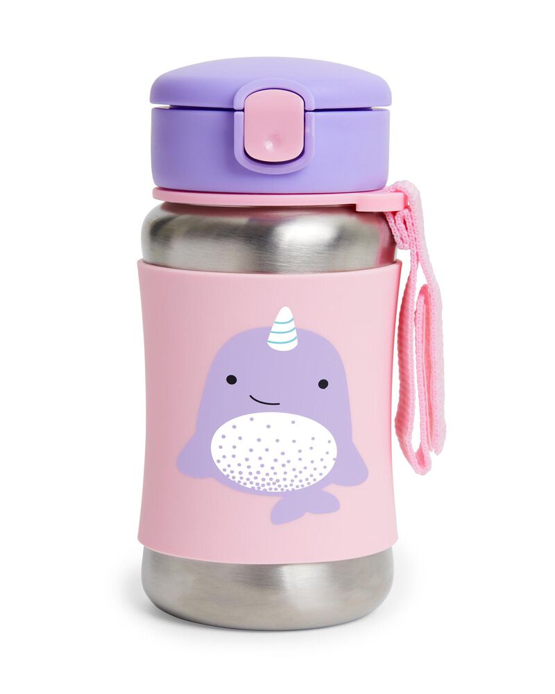 Zoo Stainless Steel Little Kid Straw Bottle, image 1 of 6 slides