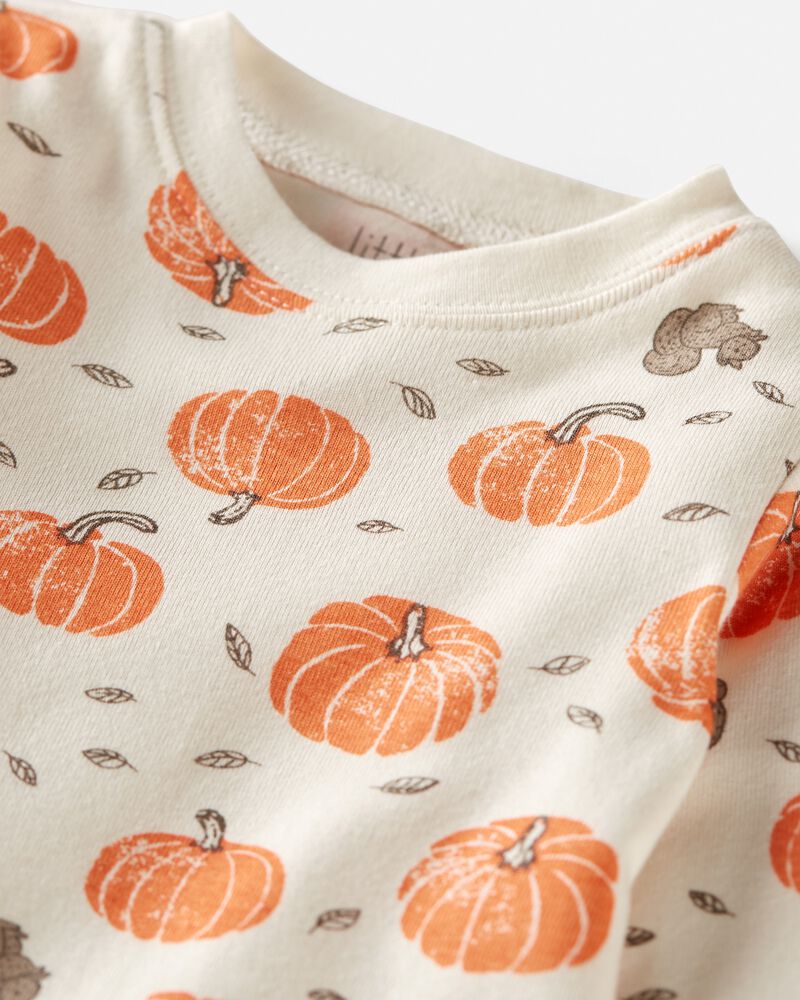 Baby Organic Cotton Pajamas in Harvest Pumpkins Print, image 2 of 5 slides