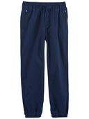 Deep Navy - Kid Stretch Canvas Pull-On Joggers