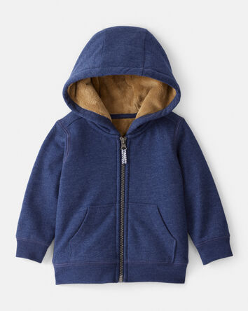 Baby Boy Long-Sleeve Hooded Zip-Up Jacket - Navy, 