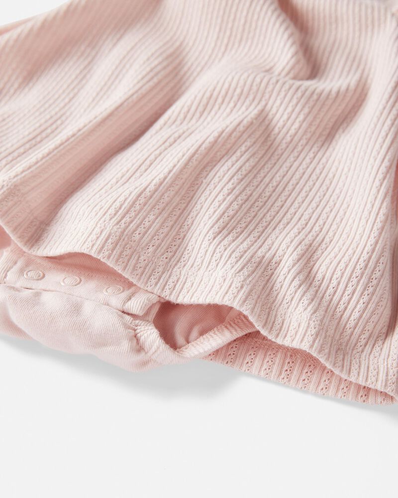 Baby Pointelle Romper Made With Organic Cotton, image 2 of 4 slides