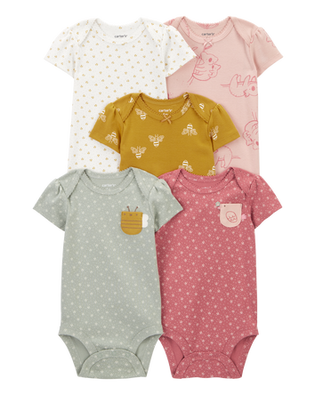 Baby 5-Pack Short-Sleeve Bodysuits, 