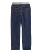 Kid Drawstring Pull-On Jeans - Dark Blue, image 2 of 6 slides