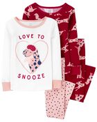 Toddler 4-Piece Dog 100% Snug Fit Cotton Pajamas, image 1 of 4 slides