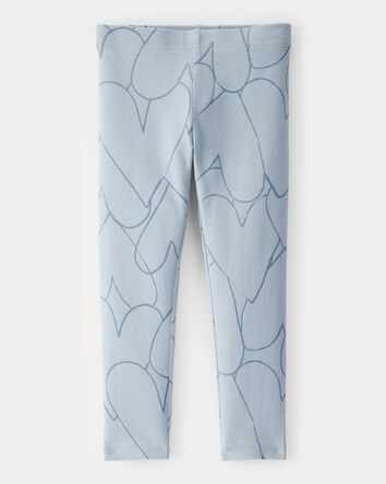 Toddler Girl Cotton Heart Stretch Leggings - Blue, 