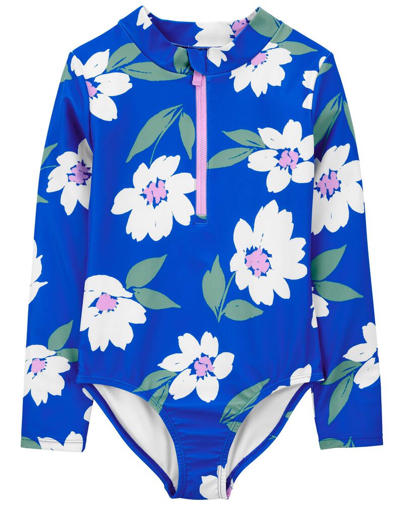 Kid Floral 1-Piece Rashguard, image 1 of 4 slides