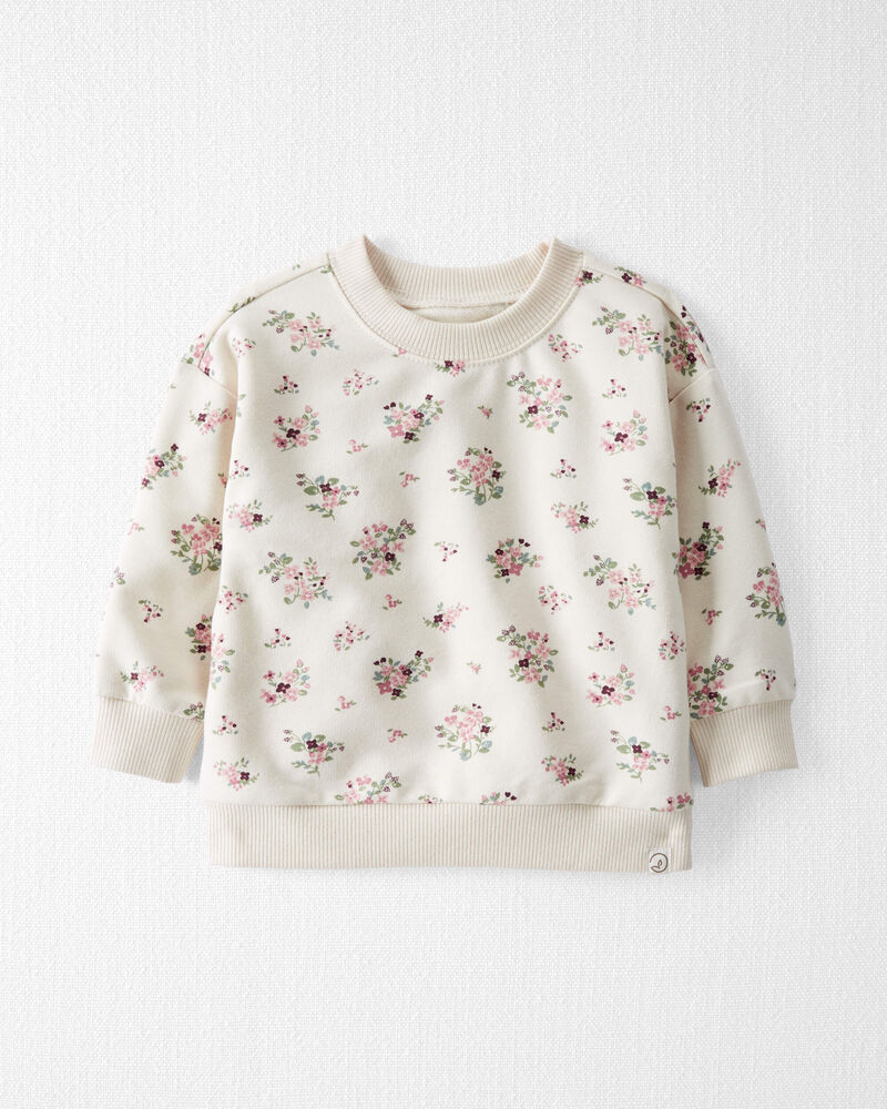 Baby Organic Cotton Pullover in Wildberry Bouquet, image 1 of 4 slides