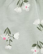 Toddler Girl Floral Pull-On French Terry Shorts - Green, image 5 of 6 slides