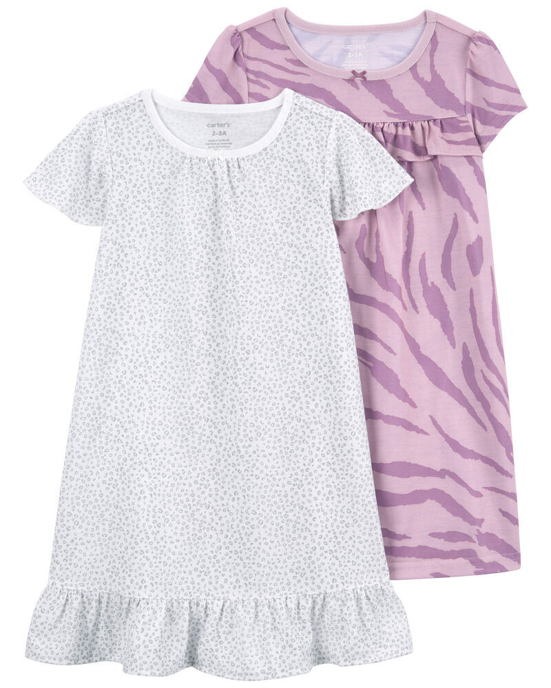 Toddler 2-Pack Nightgowns, image 1 of 3 slides