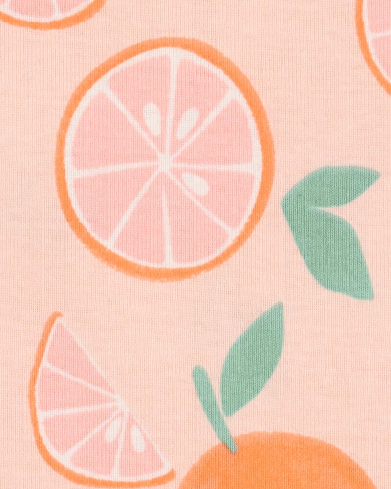 Baby Orange Print Snug Fit Cotton 4-Piece Pajamas, image 3 of 5 slides