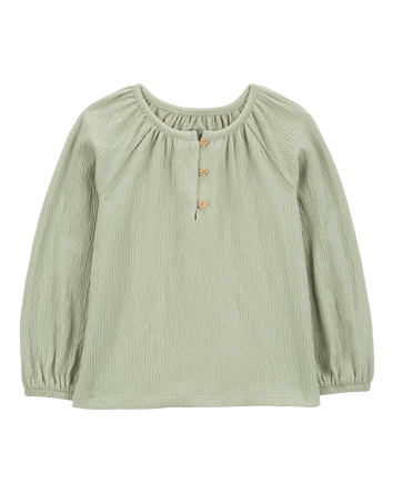 Toddler Gauze Long-Sleeve Top - Green, 
