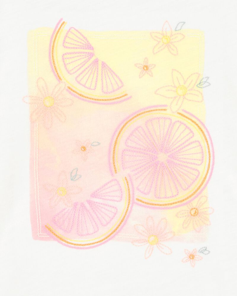 Kid 2-Piece Lemon Fashion Top & Striped Sun Shorts Set, image 3 of 6 slides