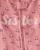 Baby Little Sister 2-Way Zip Cotton Sleep & Play Pajamas, image 4 of 7 slides