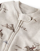 Baby Organic Cotton Sleep & Play Pajamas in Western Rodeo Print, image 2 of 5 slides