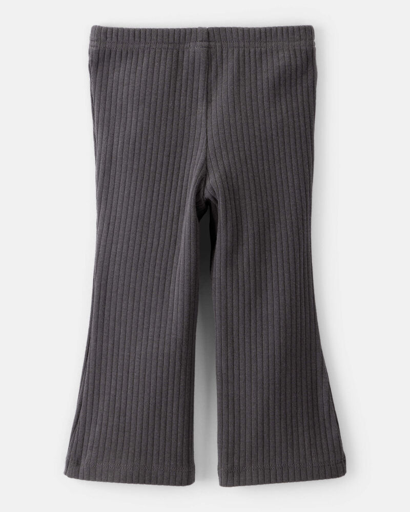 Baby Girl Cotton Flare Leggings - Black, image 2 of 4 slides