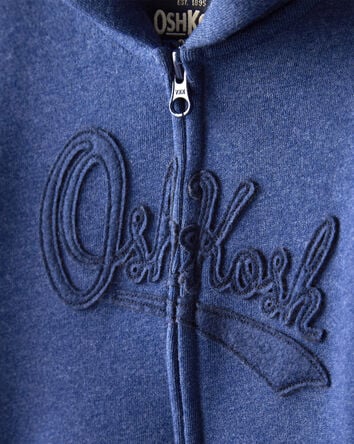 Toddler Boy OshKosh Fleece Logo Zip Jacket - Navy, 