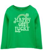 Lucky St. Patrick's Day Cotton Blend Graphic Tee, image 1 of 3 slides