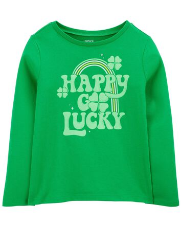 Lucky St. Patrick's Day Cotton Blend Graphic Tee, 