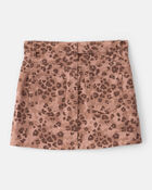 Girls Leopard Print Denim Skirt - Brown, image 2 of 4 slides