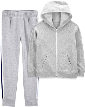 Kid 2-Piece Zip-Up Fleece Hoodie & Pants Set, 