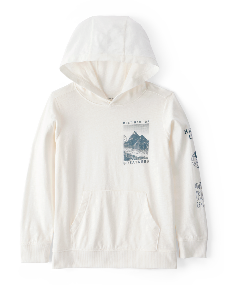 Kid Mountain Knit Hoodie - White, image 1 of 5 slides