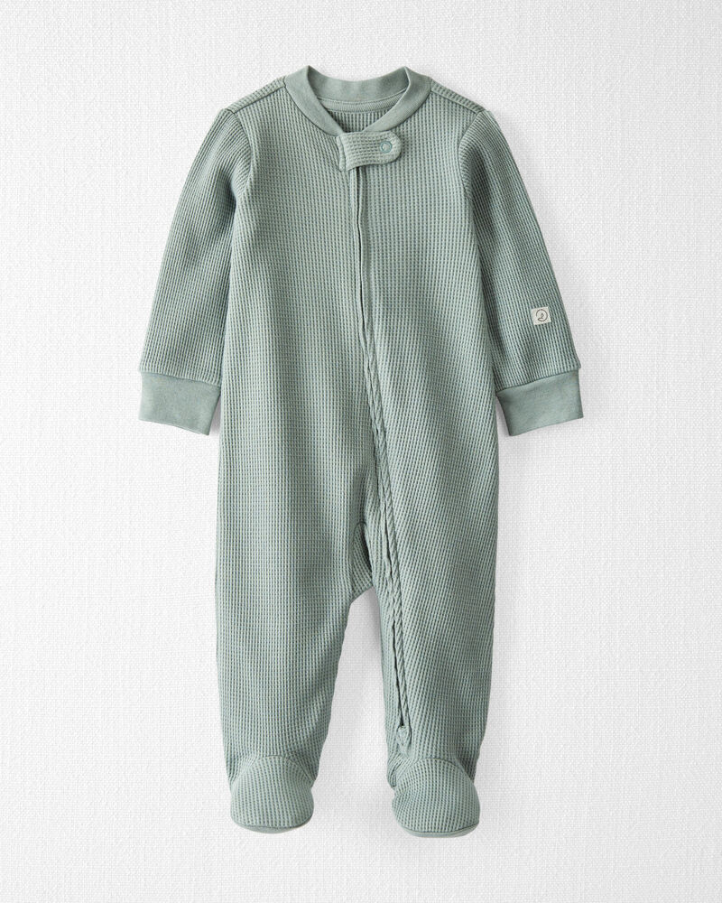 Baby Organic Cotton Waffle Knit Sleep & Play Pajamas, image 1 of 4 slides